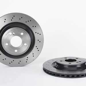 Brembo Brake Rotor, Vented Cross Drilled, One Piece Design, Wheel Bolt Pattern 5 X 112 Millimeter – 09B74351C02