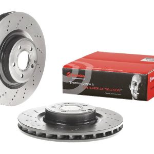 Brembo Brake Rotor, Vented Cross Drilled, One Piece Design, Wheel Bolt Pattern 5 X 112 Millimeter – 09B74451C02