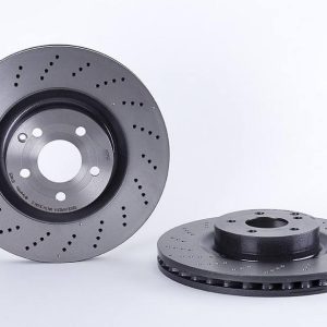 Brembo Brake Rotor, Vented Cross Drilled, One Piece Design, Wheel Bolt Pattern 5 X 112 Millimeter – 09B74651C02