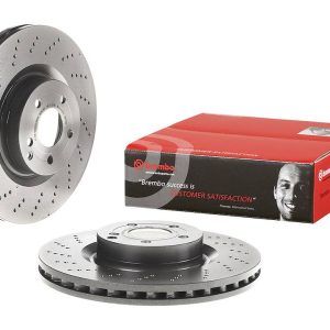 Brembo Brake Rotor, Vented Cross Drilled, One Piece Design, Wheel Bolt Pattern 5 X 112 Millimeter – 09B74661C02