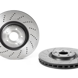 Brembo Brake Rotor, Vented Cross Drilled, One Piece Design, Wheel Bolt Pattern 5 X 112 Millimeter – 09B74751C02