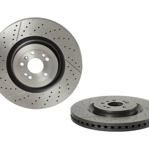 Brembo Brake Rotor, Vented Cross Drilled, One Piece Design, Wheel Bolt Pattern 5 X 112 Millimeter – 09B80511C02