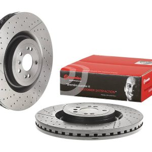 Brembo Brake Rotor, Vented Cross Drilled, One Piece Design, Wheel Bolt Pattern 5 X 112 Millimeter – 09B80511C02