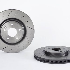 Brembo Brake Rotor, Vented Cross Drilled, One Piece Design, Wheel Bolt Pattern 5 X 112 Millimeter – 09B80751C02