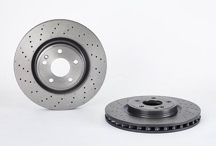 Brembo Brake Rotor, Vented Cross Drilled, One Piece Design, Wheel Bolt Pattern 5 X 112 Millimeter – 09B80751C02