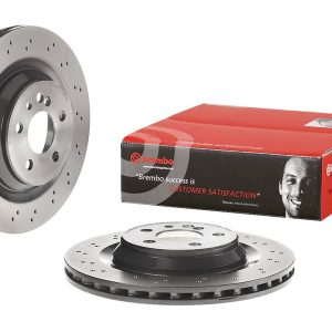 Brembo Brake Rotor, Vented Cross Drilled, One Piece Design, Wheel Bolt Pattern 5 X 112 Millimeter – 09B84221C02