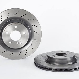 Brembo Brake Rotor, Vented Cross Drilled, One Piece Design, Wheel Bolt Pattern 5 X 112 Millimeter – 09B84241C02