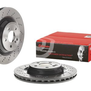 Brembo Brake Rotor, Vented Cross Drilled, One Piece Design, Wheel Bolt Pattern 5 X 112 Millimeter – 09B84241C02