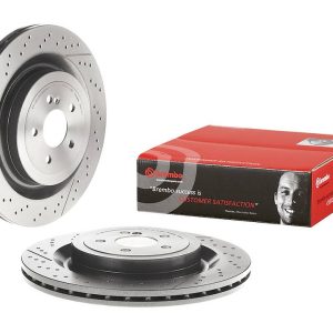 Brembo Brake Rotor, Vented Cross Drilled, One Piece Design, Wheel Bolt Pattern 5 X 112 Millimeter – 09B87911C02