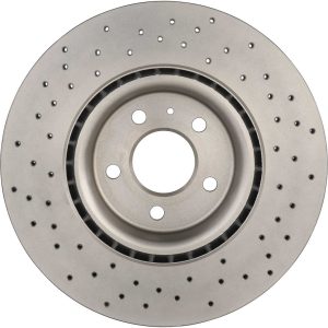 Brembo Brake Rotor, Xtra, Vented Cross Drilled, One Piece Design, Wheel Bolt Pattern 5 X 112 Millimeter – 09B9701XC02