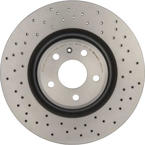 Brembo Brake Rotor, Xtra, Vented Cross Drilled, One Piece Design, Wheel Bolt Pattern 5 X 112 Millimeter – 09B9701XC02