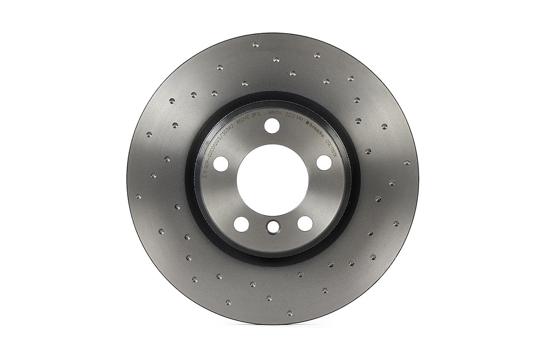 Brembo Brake Rotor, Xtra, Vented Cross Drilled, One Piece Design, Wheel Bolt Pattern 5 X 120 Millimeter – 09C1161XC02