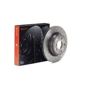 Brembo Brake Rotor, Xtra, Vented Cross Drilled, One Piece Design, Wheel Bolt Pattern 5 X 120 Millimeter – 09C1171XC02