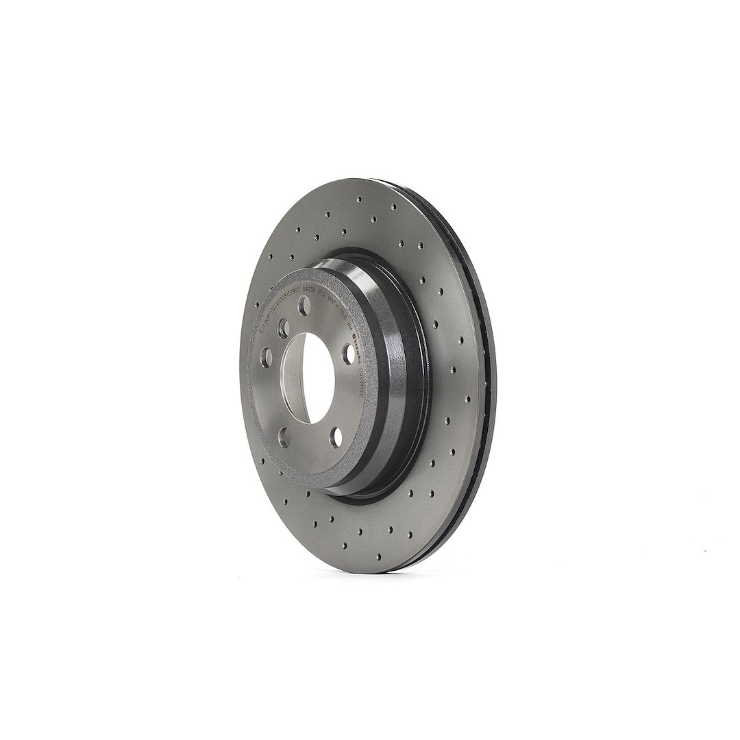 Brembo Brake Rotor, Xtra, Vented Cross Drilled, One Piece Design, Wheel Bolt Pattern 5 X 120 Millimeter – 09C1171XC02