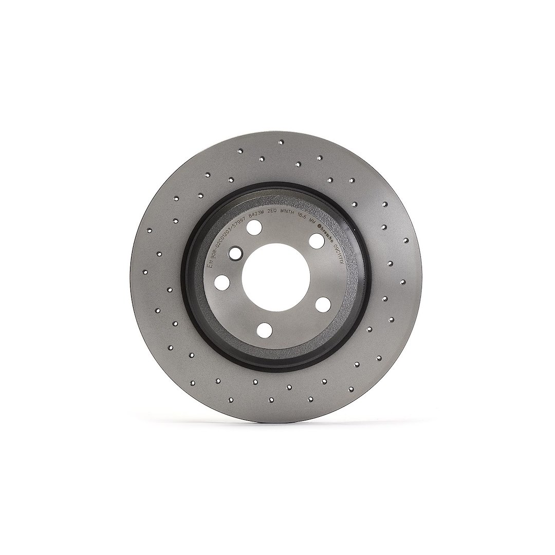 Brembo Brake Rotor, Xtra, Vented Cross Drilled, One Piece Design, Wheel Bolt Pattern 5 X 120 Millimeter – 09C1171XC02