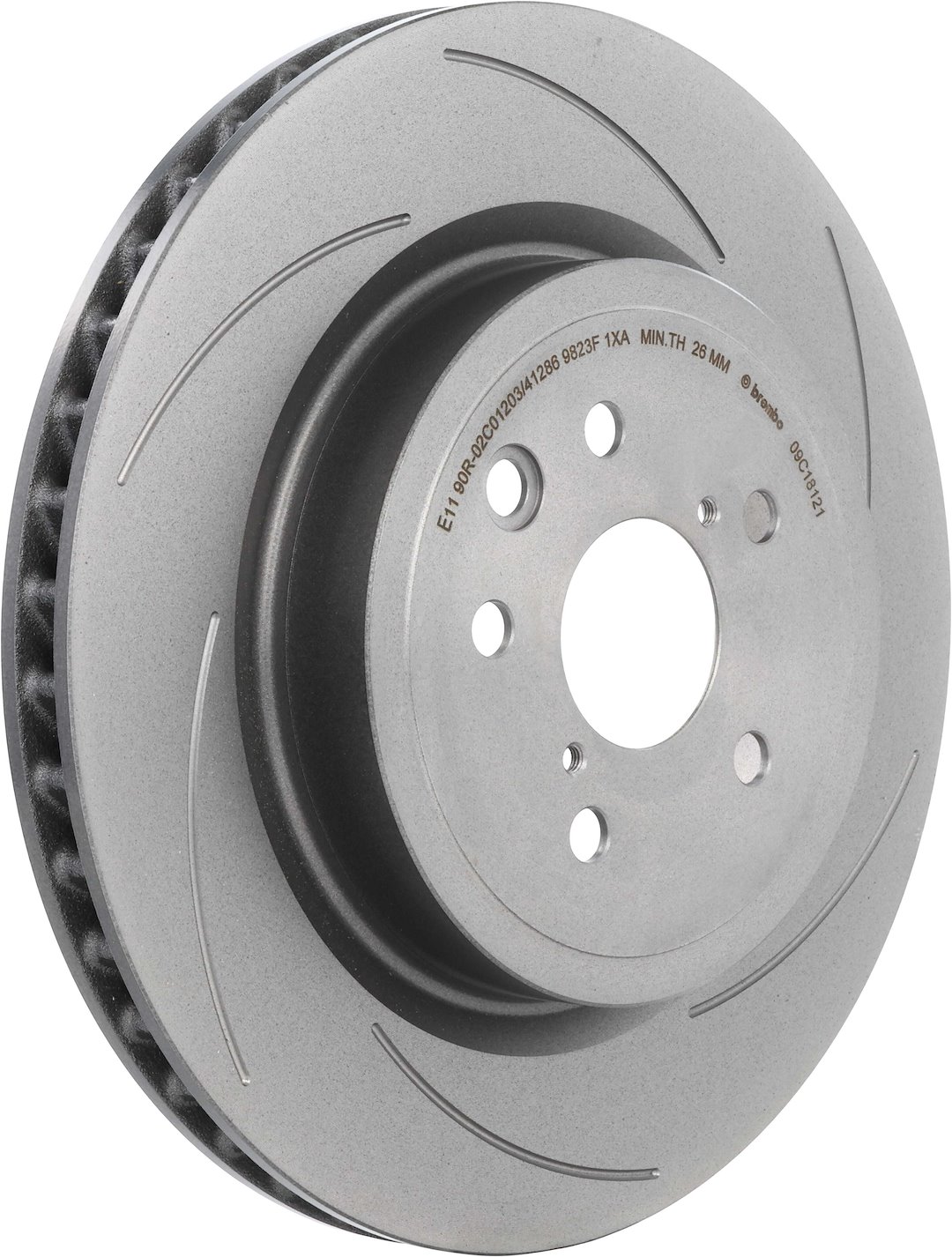 Brembo Brake Rotor, Prime, Vented, Slotted, One Piece Design, Wheel Bolt Pattern 5 X 114.3 Millimeter – 09C18121C02