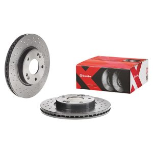 Brembo Brake Rotor, Xtra, Vented Cross Drilled, One Piece Design, Wheel Bolt Pattern 5 X 114.3 Millimeter – 09.C249.1X