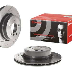 Brembo Brake Rotor, Vented Cross Drilled, One Piece Design, Wheel Bolt Pattern 5 X 120 Millimeter – 09C31521C02