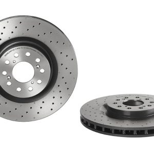 Brembo Brake Rotor, Vented Cross Drilled, One Piece Design, Wheel Bolt Pattern 5 X 120 Millimeter – 09C33811C02