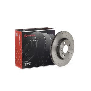 Brembo Brake Rotor, Xtra, Vented Cross Drilled, One Piece Design, Wheel Bolt Pattern 5 X 112 Millimeter – 09C3491XC02