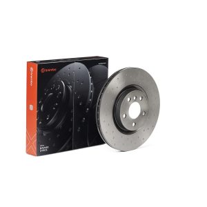 Brembo Brake Rotor, Xtra, Vented Cross Drilled, One Piece Design, Wheel Bolt Pattern 5 X 112 Millimeter – 09C3511XC02