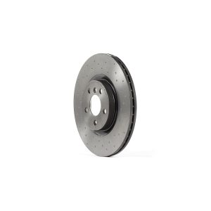 Brembo Brake Rotor, Xtra, Vented Cross Drilled, One Piece Design, Wheel Bolt Pattern 5 X 112 Millimeter – 09C3511XC02