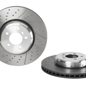 Brembo Brake Rotor, Vented Cross Drilled, One Piece Design, Wheel Bolt Pattern 5 X 120 Millimeter – 09C39413C02