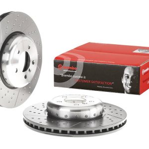 Brembo Brake Rotor, Vented Cross Drilled, One Piece Design, Wheel Bolt Pattern 5 X 120 Millimeter – 09C39413C02
