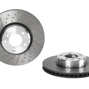 Brembo Brake Rotor, Vented Cross Drilled, One Piece Design, Wheel Bolt Pattern 5 X 120 Millimeter – 09C39813C02