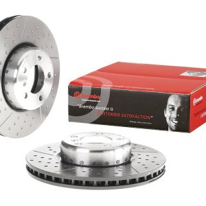 Brembo Brake Rotor, Vented Cross Drilled, One Piece Design, Wheel Bolt Pattern 5 X 120 Millimeter – 09C39813C02