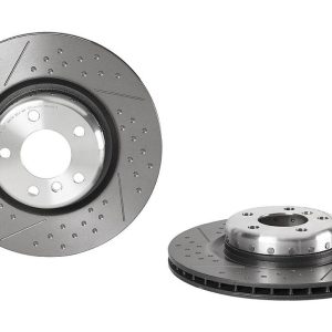Brembo Brake Rotor, Vented Cross Drilled, One Piece Design, Wheel Bolt Pattern 5 X 120 Millimeter – 09C40013C02