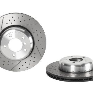 Brembo Brake Rotor, Vented Cross Drilled, One Piece Design, Wheel Bolt Pattern 5 X 120 Millimeter – 09C42013C02