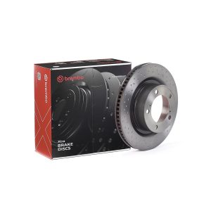 Brembo Brake Rotor, Xtra, Vented Cross Drilled, One Piece Design, Wheel Bolt Pattern 5 X 150 Millimeter – 09C5001XC02