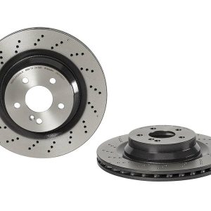 Brembo Brake Rotor, Vented Cross Drilled, One Piece Design, Wheel Bolt Pattern 5 X 112 Millimeter – 09C50211C02