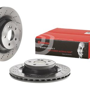Brembo Brake Rotor, Vented Cross Drilled, One Piece Design, Wheel Bolt Pattern 5 X 112 Millimeter – 09C50211C02