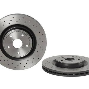 Brembo Brake Rotor, Vented Cross Drilled, One Piece Design, Wheel Bolt Pattern 5 X 114.3 Millimeter – 09C82811C02
