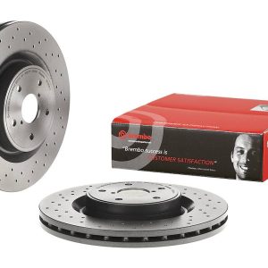 Brembo Brake Rotor, Vented Cross Drilled, One Piece Design, Wheel Bolt Pattern 5 X 114.3 Millimeter – 09C82811C02