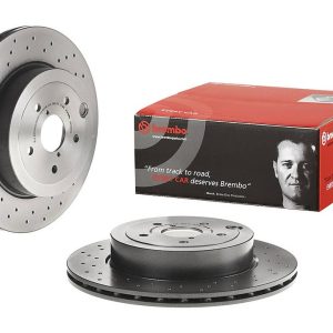 Brembo Brake Rotor, Vented Cross Drilled, One Piece Design, Wheel Bolt Pattern 5 X 114.3 Millimeter – 09C82911C02