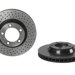 Brembo Brake Rotor, Vented Cross Drilled, One Piece Design, Wheel Bolt Pattern 5 X 130 Millimeter – 09C87711C02