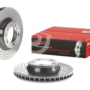 Brembo Brake Rotor, Vented Cross Drilled, One Piece Design, Wheel Bolt Pattern 5 X 130 Millimeter – 09C87711C02