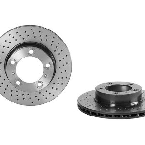 Brembo Brake Rotor, Vented Cross Drilled, One Piece Design, Wheel Bolt Pattern 5 X 130 Millimeter – 09C87911C02