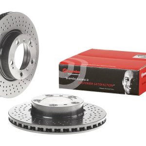 Brembo Brake Rotor, Vented Cross Drilled, One Piece Design, Wheel Bolt Pattern 5 X 130 Millimeter – 09C88011C02