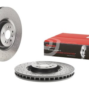 Brembo Brake Rotor, Vented Cross Drilled, One Piece Design, Wheel Bolt Pattern 5 X 112 Millimeter – 09C94211C02