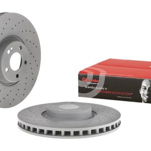 Brembo Brake Rotor, Vented Cross Drilled, One Piece Design, Wheel Bolt Pattern 5 X 112 Millimeter – 09D52413C02