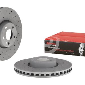 Brembo Brake Rotor, Vented Cross Drilled, One Piece Design, Wheel Bolt Pattern 5 X 112 Millimeter – 09D52923C02