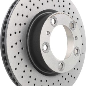 Brembo Brake Rotor, Prime, Vented Cross Drilled, One Piece Design, Wheel Bolt Pattern 5 X 130 Millimeter – 09D80511C02