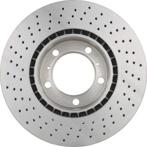 Brembo Brake Rotor, Prime, Vented Cross Drilled, One Piece Design, Wheel Bolt Pattern 5 X 130 Millimeter – 09D80511C02