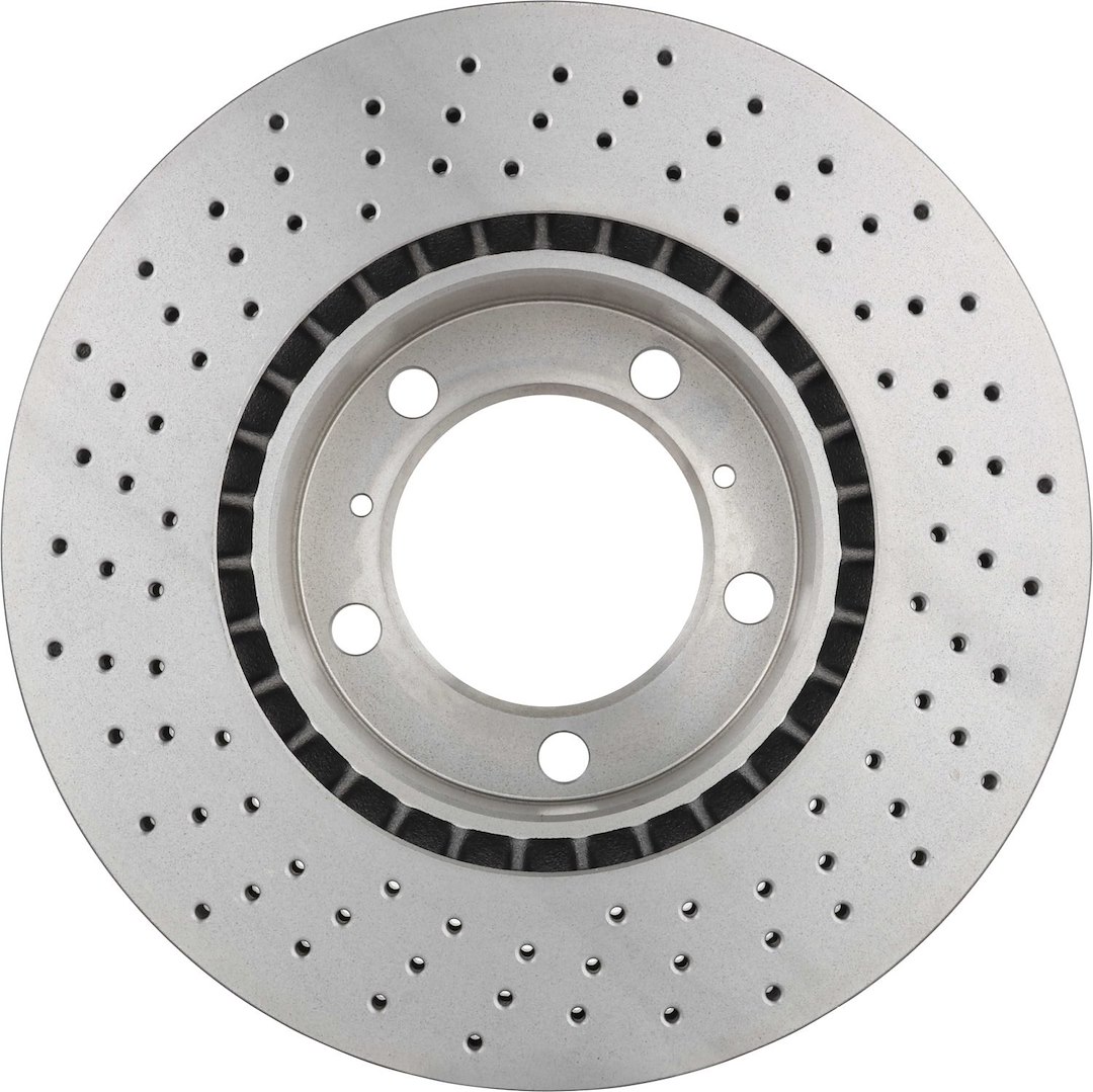 Brembo Brake Rotor, Prime, Vented Cross Drilled, One Piece Design, Wheel Bolt Pattern 5 X 130 Millimeter – 09D80511C02