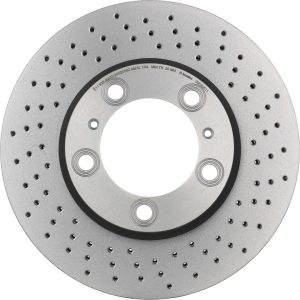 Brembo Brake Rotor, Prime, Vented Cross Drilled, One Piece Design, Wheel Bolt Pattern 5 X 130 Millimeter – 09D80511C02