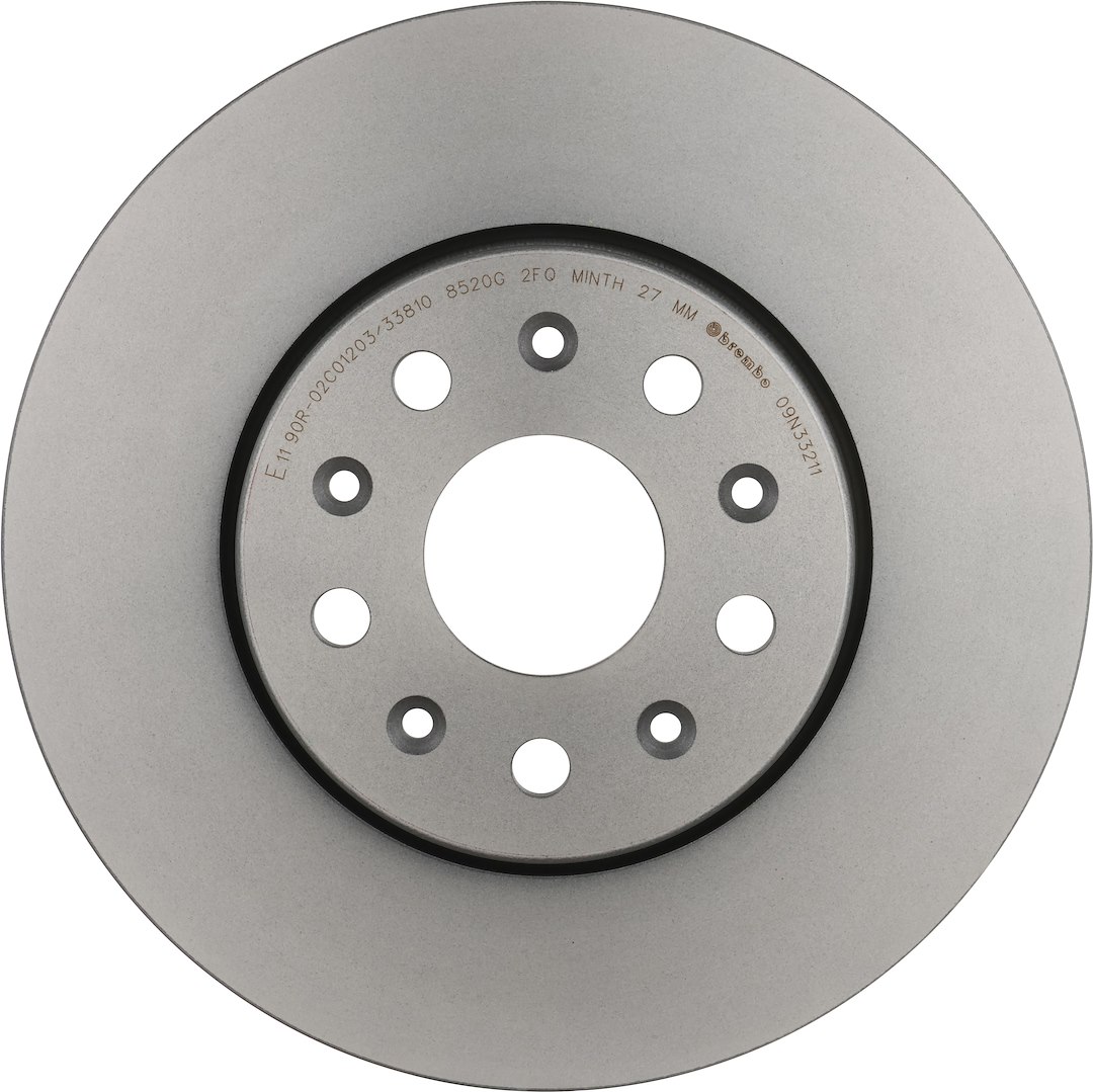 Brembo Brake Rotor, Prime, Vented, One Piece Design, Wheel Bolt Pattern 5 X 120 Millimeter – 09N33211C02